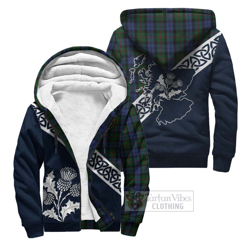 Tartan Vibes Clothing Baird Tartan Sherpa Hoodie Featuring Thistle and Scotland Map