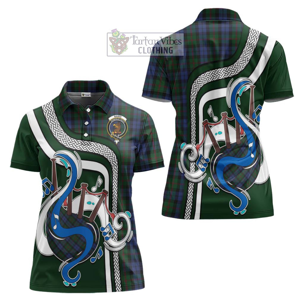 Baird Tartan Women's Polo Shirt with Epic Bagpipe Style Women - Tartanvibesclothing Shop