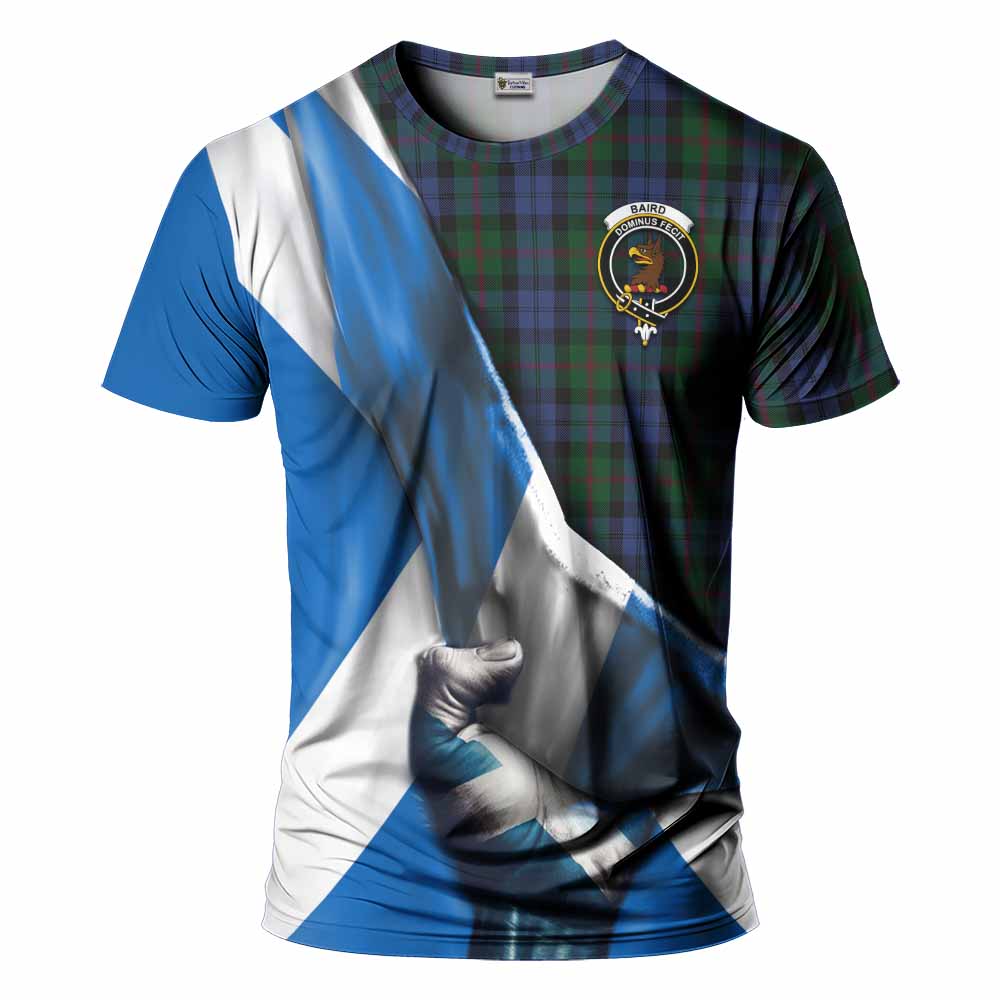 Tartan Vibes Clothing Baird Tartan T-Shirt with Family Crest Scotland Patriotic Style