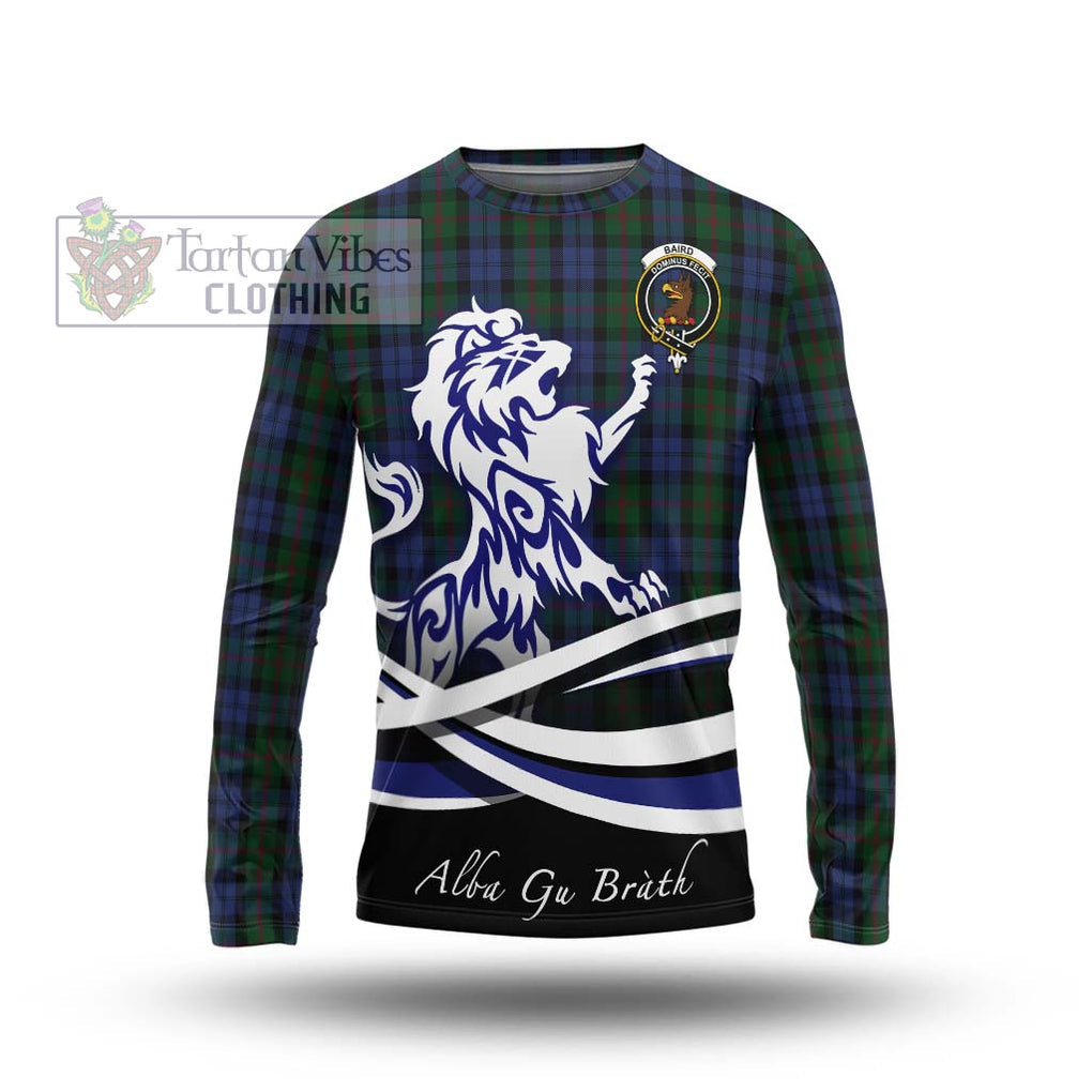 Baird Tartan Long Sleeve T-Shirt with Alba Gu Brath Regal Lion Emblem Unisex - Tartanvibesclothing Shop