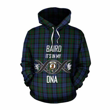 Baird Tartan Cotton Hoodie with Family Crest DNA In Me Style