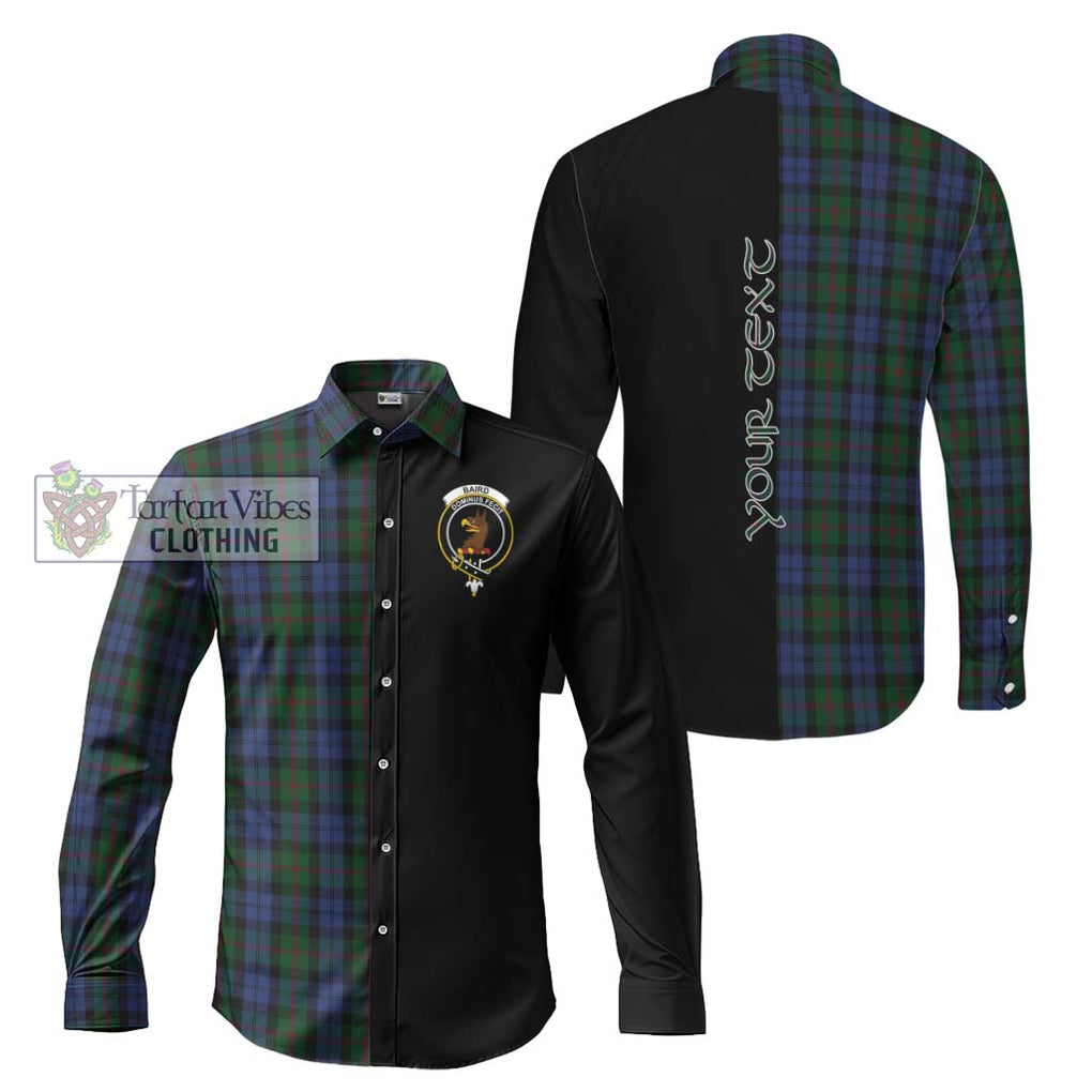 Baird Tartan Long Sleeve Button Shirt with Family Crest and Half Of Me Style Men's Shirt S - Tartanvibesclothing Shop