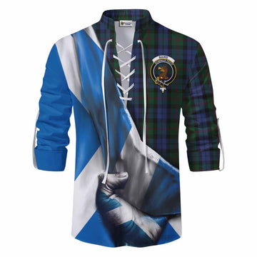 Baird Tartan Ghillie Kilt Shirt with Family Crest Scotland Patriotic Style