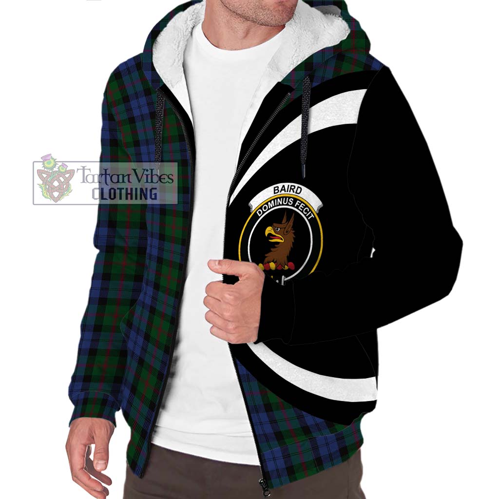 Baird Tartan Sherpa Hoodie with Family Crest Circle Style Unisex S - Tartan Vibes Clothing