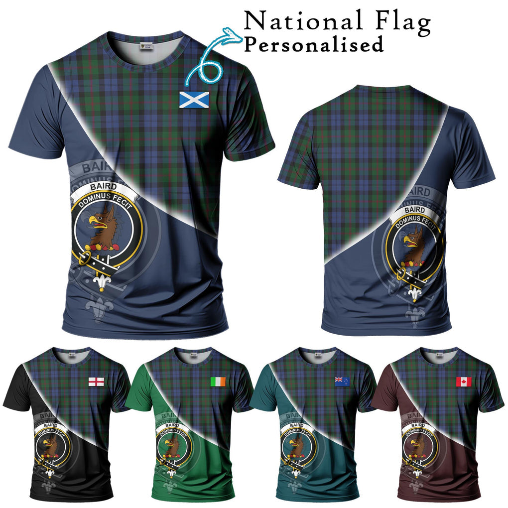 Baird Tartan T-Shirt with Personalised National Flag and Family Crest Half Style Kid's Shirt - Tartanvibesclothing Shop