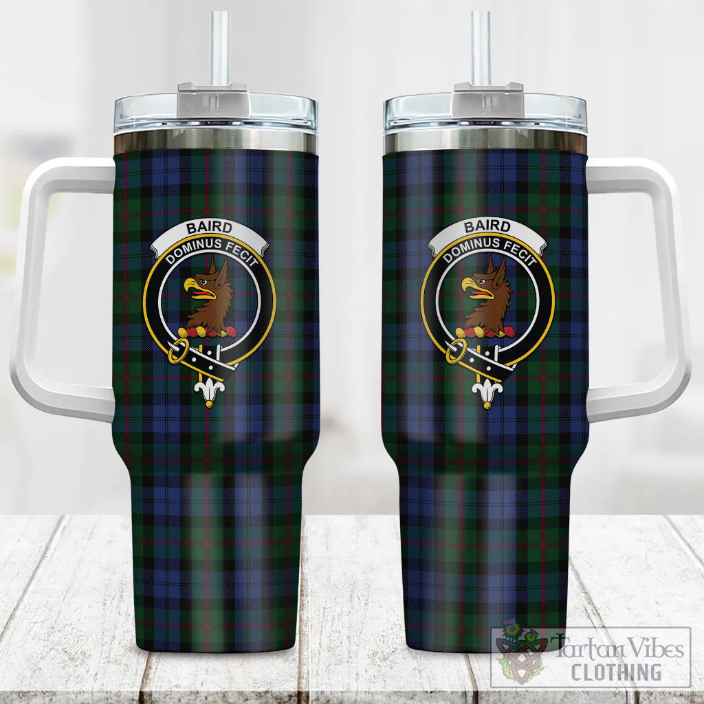 Tartan Vibes Clothing Baird Tartan and Family Crest Tumbler with Handle