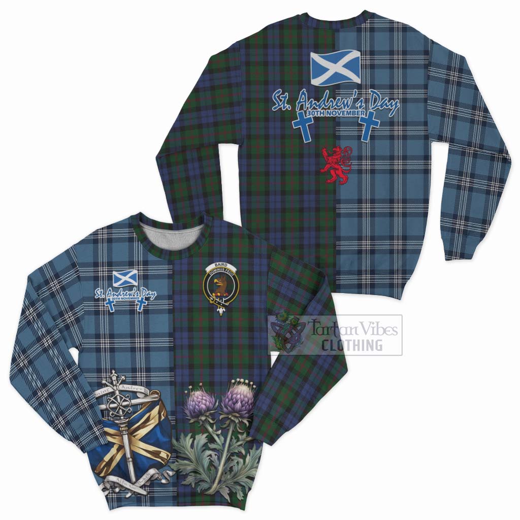 Tartan Vibes Clothing Baird Tartan Sweatshirt Happy St. Andrew's Day Half Tartan Style