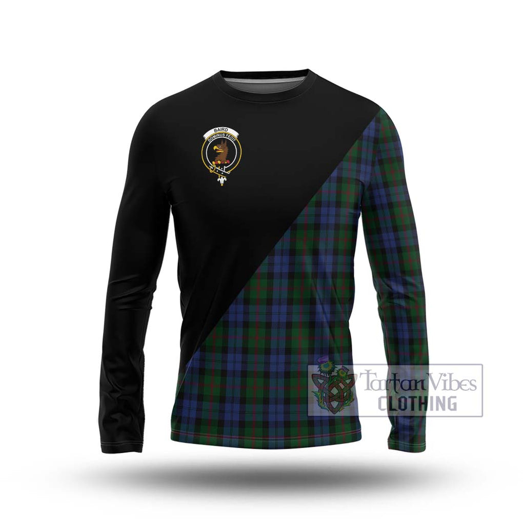 Baird Tartan Long Sleeve T-Shirt with Family Crest and Military Logo Style Unisex - Tartanvibesclothing Shop