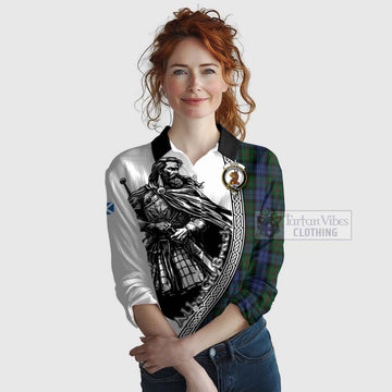 Baird Tartan Clan Crest Women's Casual Shirt with Highlander Warrior Celtic Style