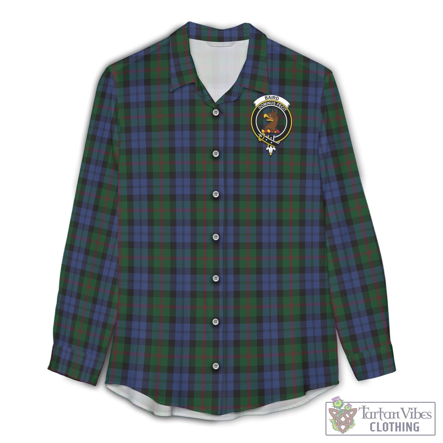 Tartan Vibes Clothing Baird Tartan Womens Casual Shirt with Family Crest