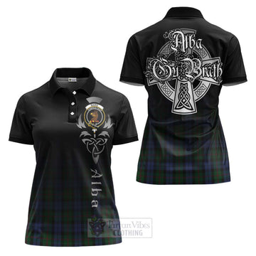 Baird Tartan Women's Polo Shirt Featuring Alba Gu Brath Family Crest Celtic Inspired