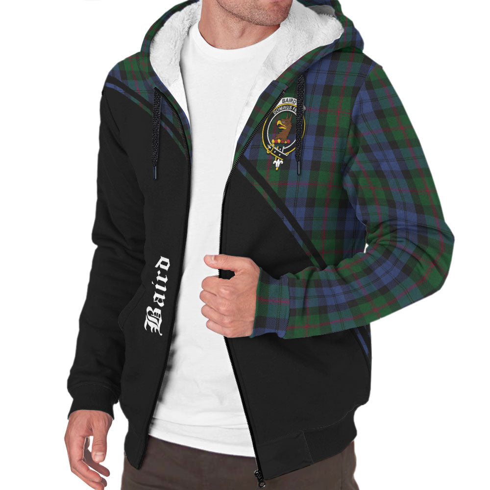 Baird Tartan Sherpa Hoodie with Family Crest Curve Style Unisex - Tartanvibesclothing