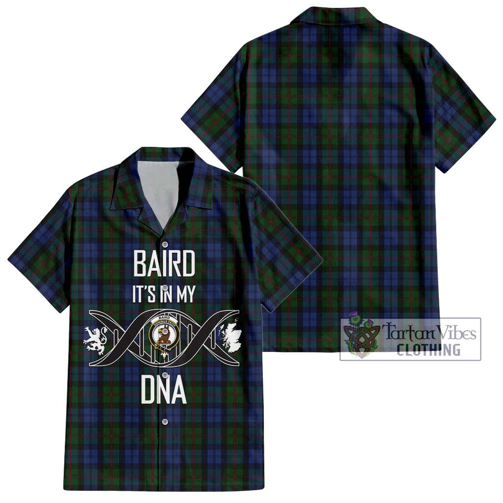 Baird Tartan Short Sleeve Button Shirt with Family Crest DNA In Me Style Kid - Tartanvibesclothing Shop