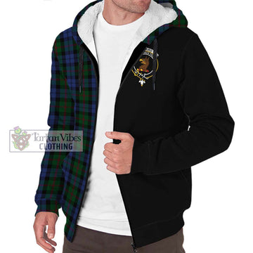 Baird Tartan Sherpa Hoodie with Family Crest and Half Of Me Style