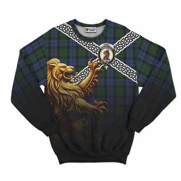Baird Crest Tartan Sweatshirt with Golden Lion Emblem Celtic Style Unisex - Tartan Vibes Clothing