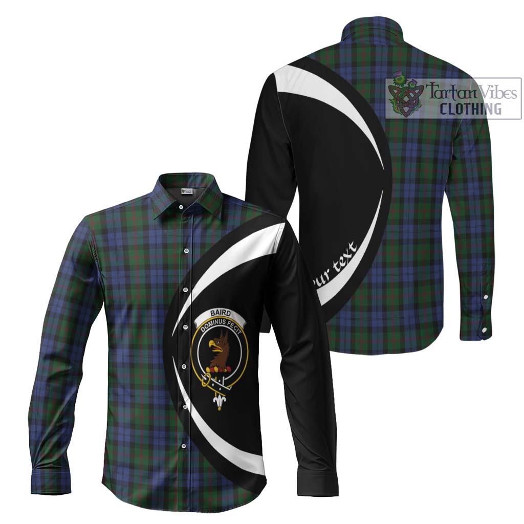 Baird Tartan Long Sleeve Button Up with Family Crest Circle Style Men's Shirt S - Tartan Vibes Clothing