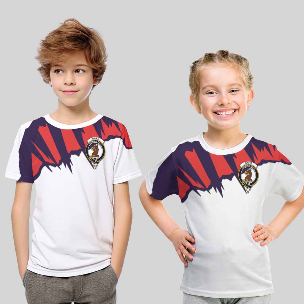 Baird Clan Crest Kid T-Shirt with Retro Sport Style Youth XL Size14 - 2D-tartanvibesclothing