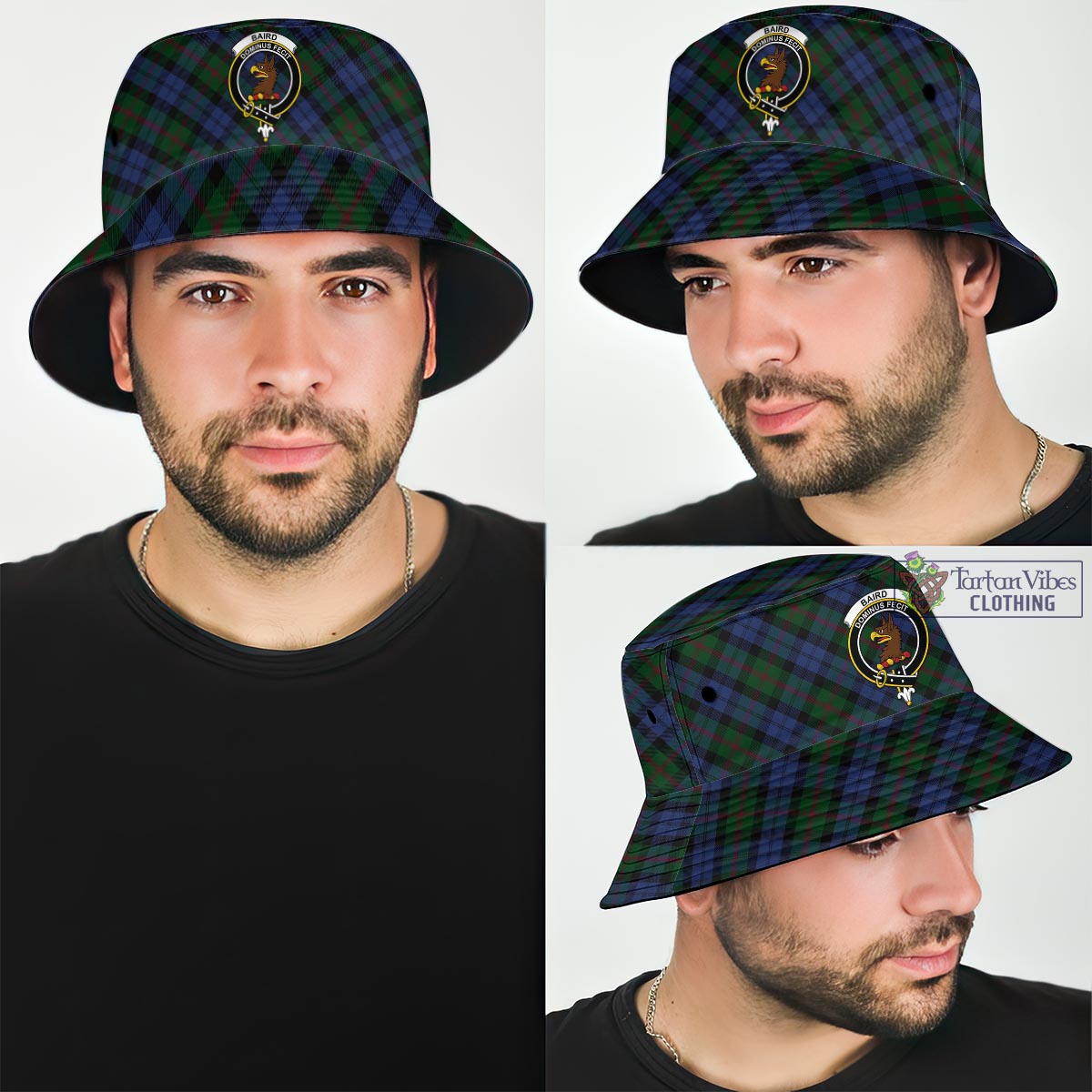 Tartan Vibes Clothing Baird Tartan Bucket Hat with Family Crest