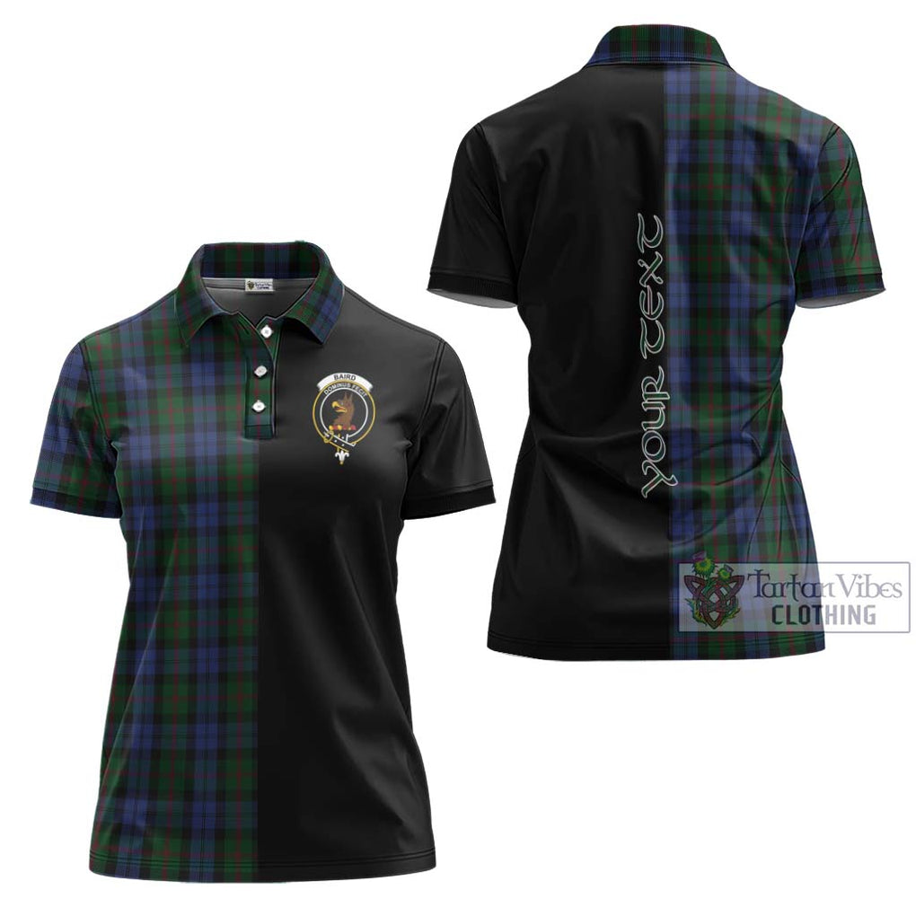 Baird Tartan Women's Polo Shirt with Family Crest and Half Of Me Style Women - Tartanvibesclothing Shop