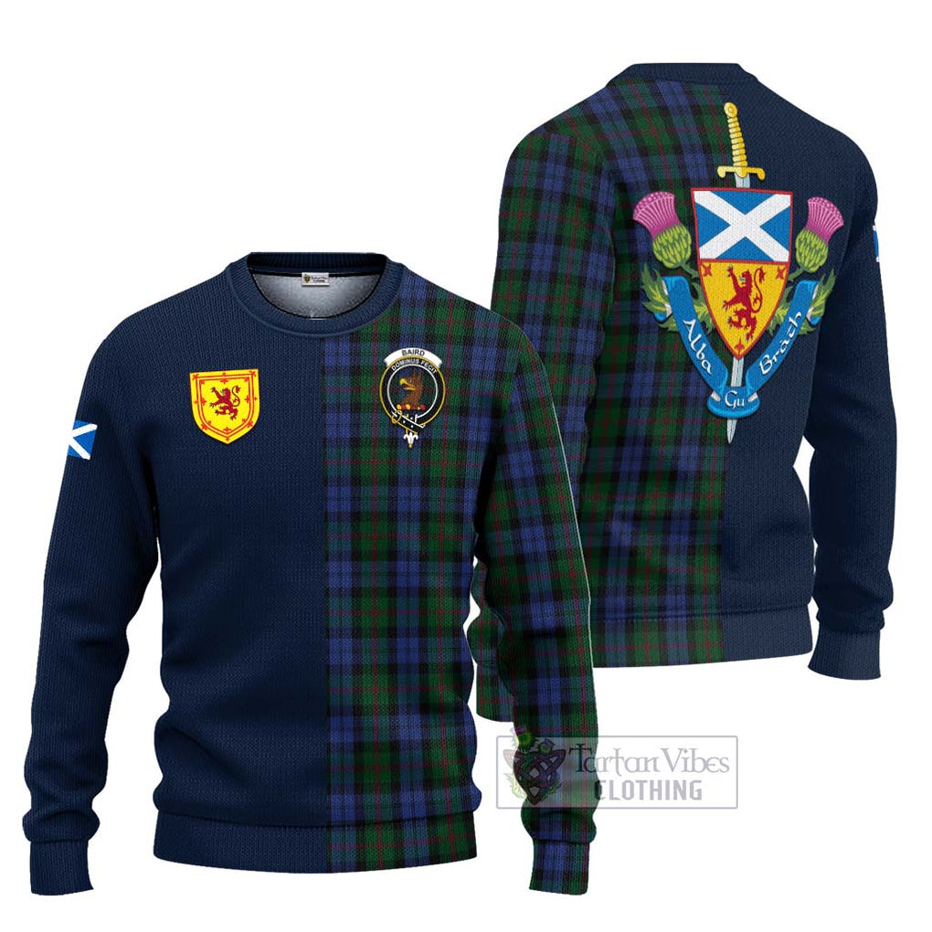 Baird Tartan Ugly Sweater Alba with Scottish Lion Royal Arm Half Style Unisex - Tartan Vibes Clothing