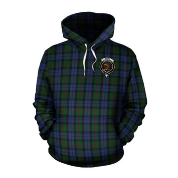 Baird Tartan Cotton Hoodie with Family Crest Celtic Skull Style