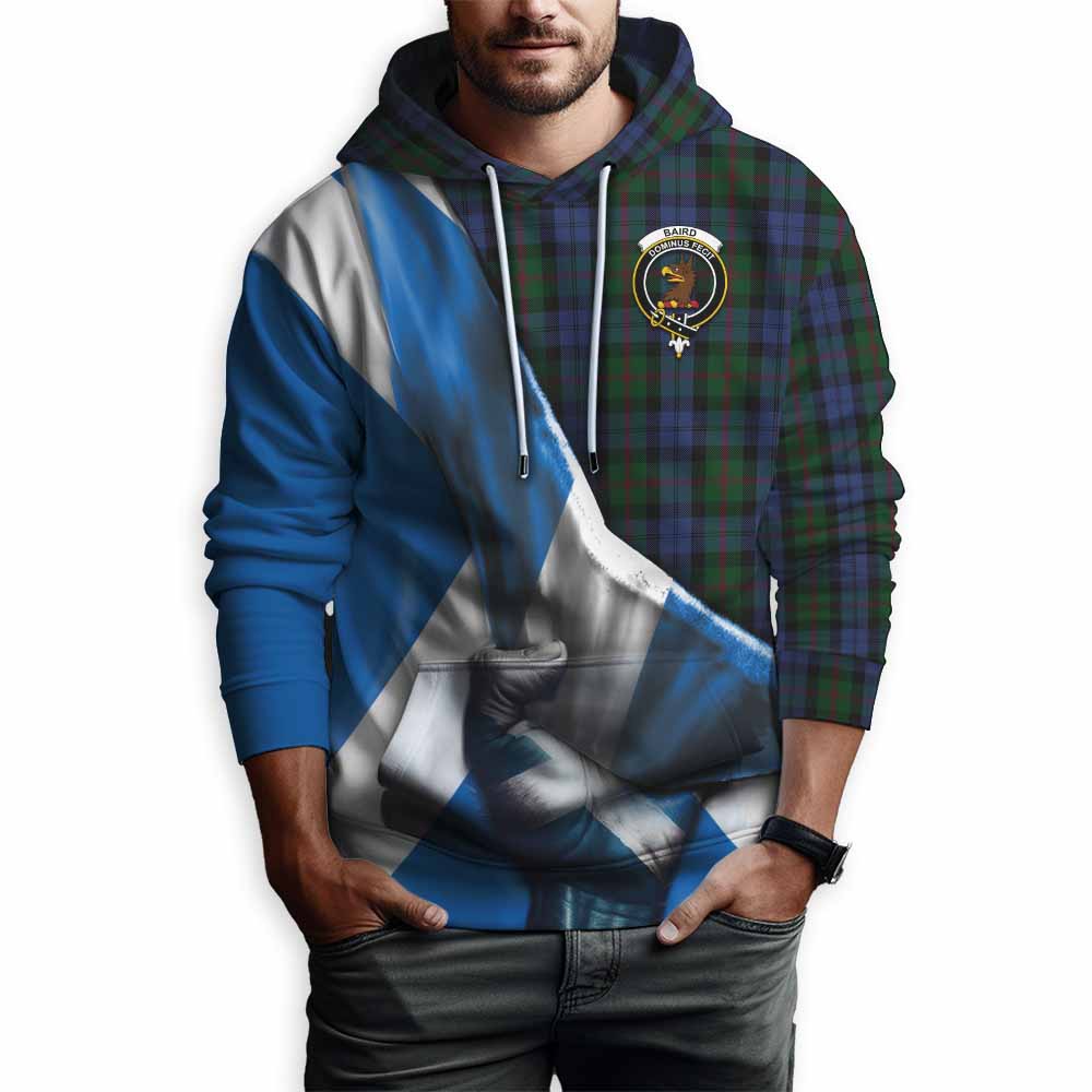 Tartan Vibes Clothing Baird Tartan Hoodie with Family Crest Scotland Patriotic Style