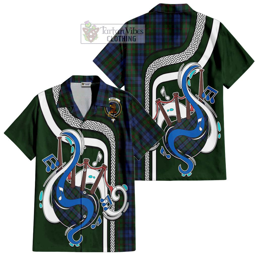 Baird Tartan Short Sleeve Button Shirt with Epic Bagpipe Style Kid - Tartanvibesclothing Shop