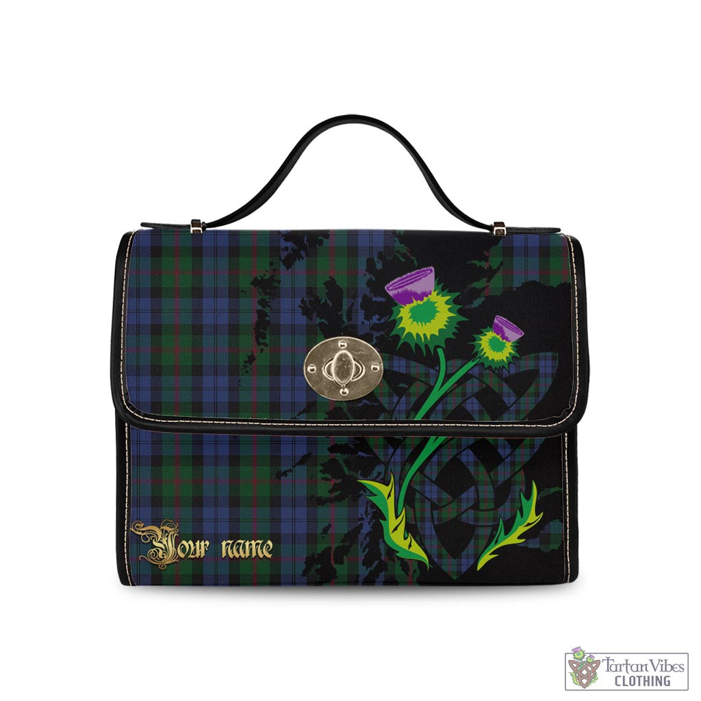 Tartan Vibes Clothing Baird Tartan Waterproof Canvas Bag with Scotland Map and Thistle Celtic Accents