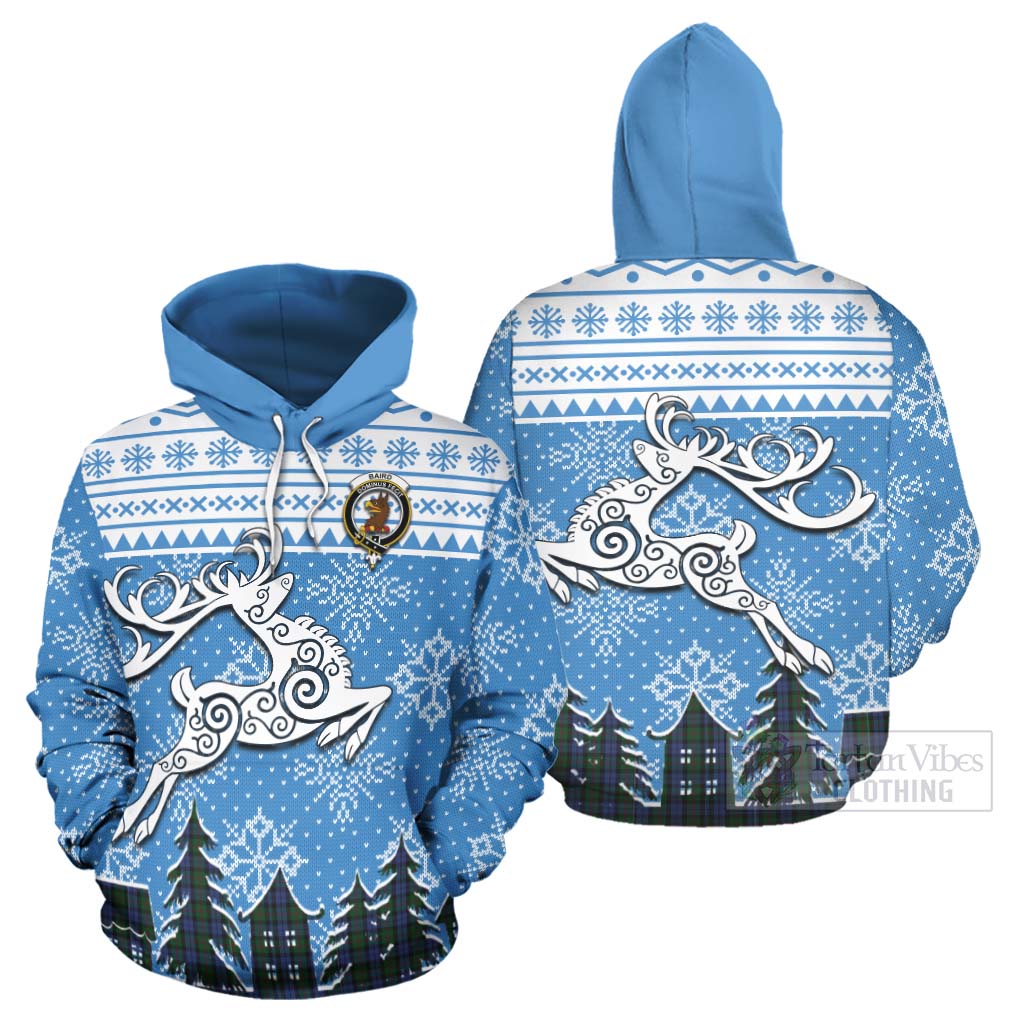 Tartan Vibes Clothing Baird Clan Christmas Hoodie Celtic Reindeer Style