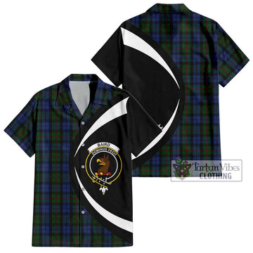 Baird Tartan Short Sleeve Button Up with Family Crest Circle Style