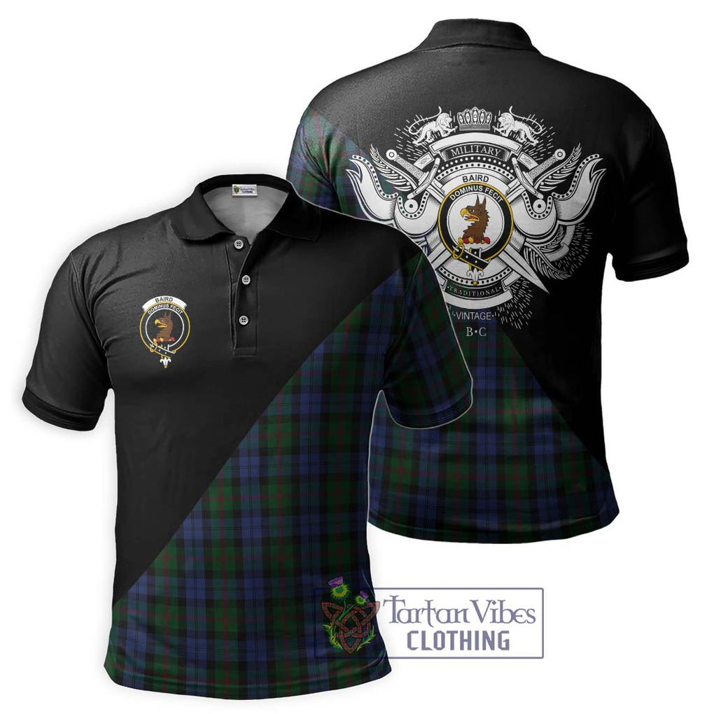 Baird Tartan Polo Shirt with Family Crest and Military Logo Style Kid - Tartanvibesclothing Shop