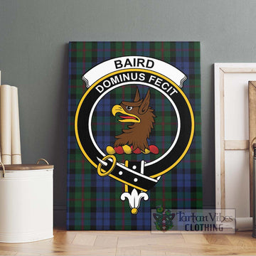 Baird Tartan Canvas Print Wall Art with Family Crest