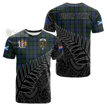 Baird Crest Tartan Cotton T-shirt with New Zealand Silver Fern Half Style