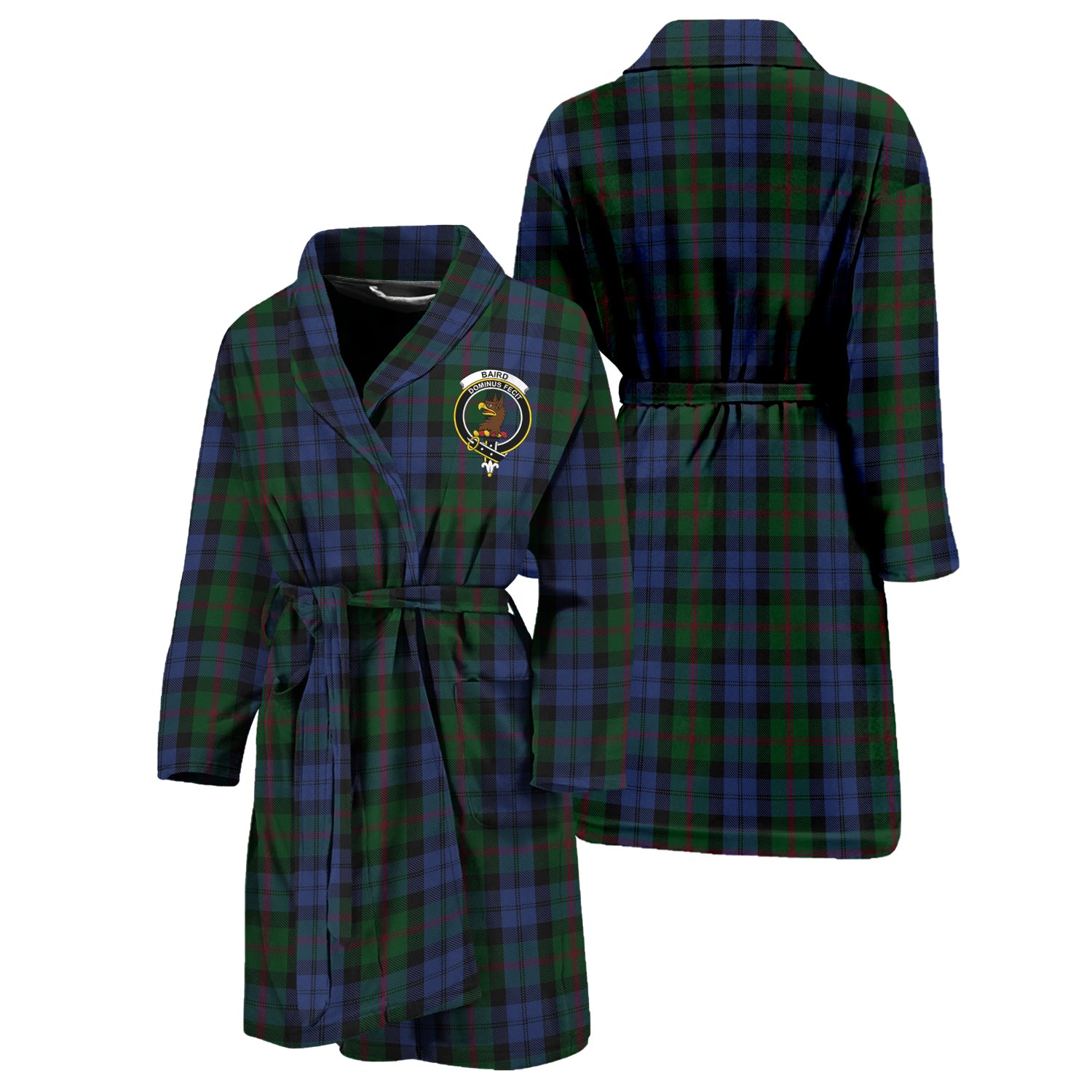 Baird Tartan Bathrobe with Family Crest Unisex S - Tartan Vibes Clothing