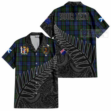 Baird Crest Tartan Short Sleeve Button Shirt with New Zealand Silver Fern Half Style