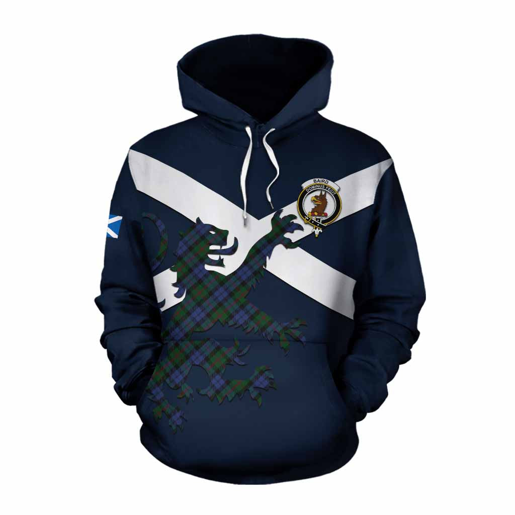 Tartan Vibes Clothing Baird Tartan Lion Rampant Cotton Hoodie Proudly Display Your Heritage with Alba Gu Brath and Clan Name