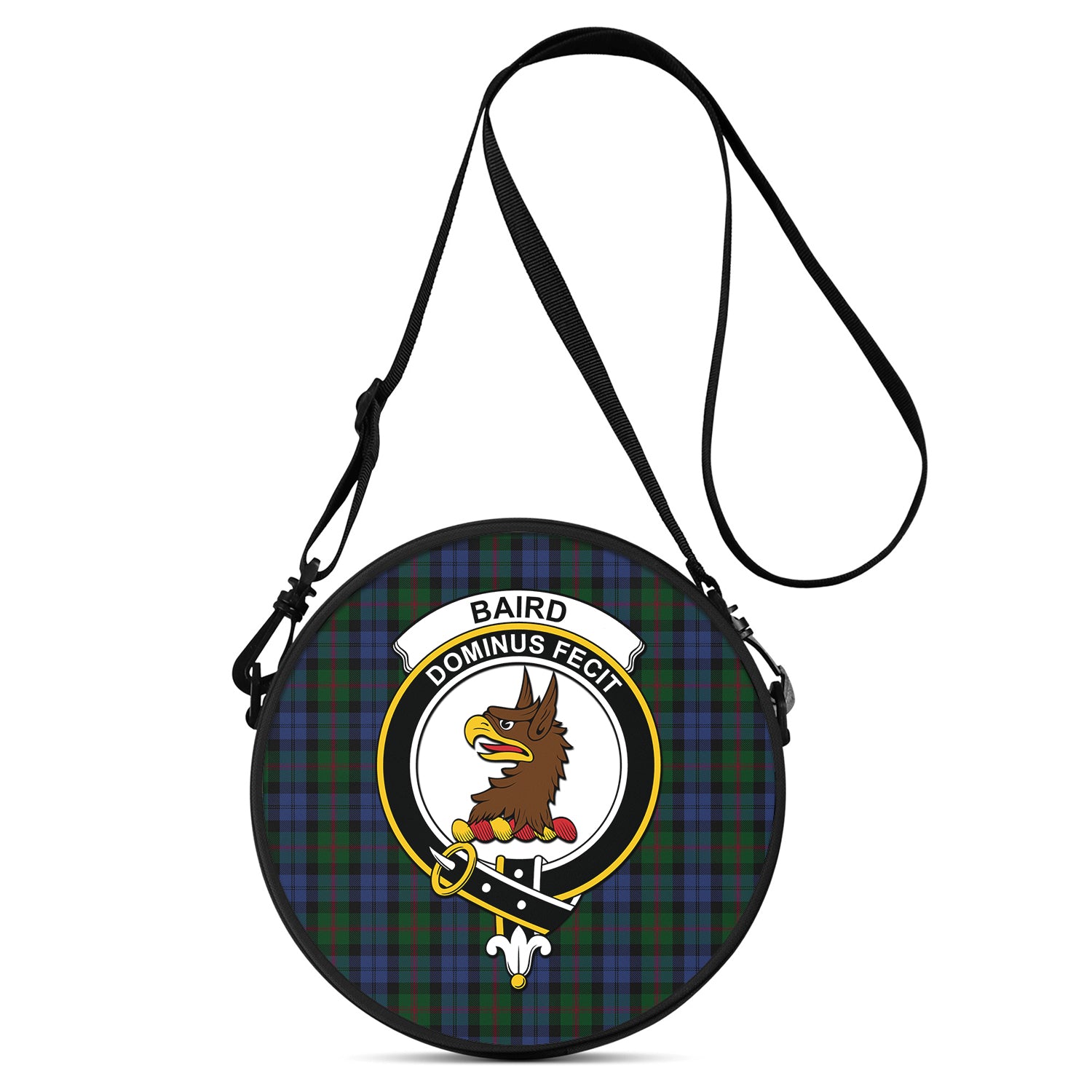 Baird Tartan Round Satchel Bags with Family Crest One Size 9*9*2.7 inch - Tartanvibesclothing