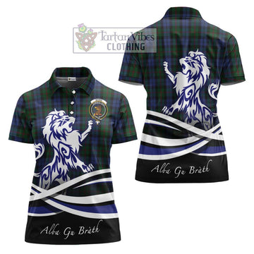 Baird Tartan Women's Polo Shirt with Alba Gu Brath Regal Lion Emblem