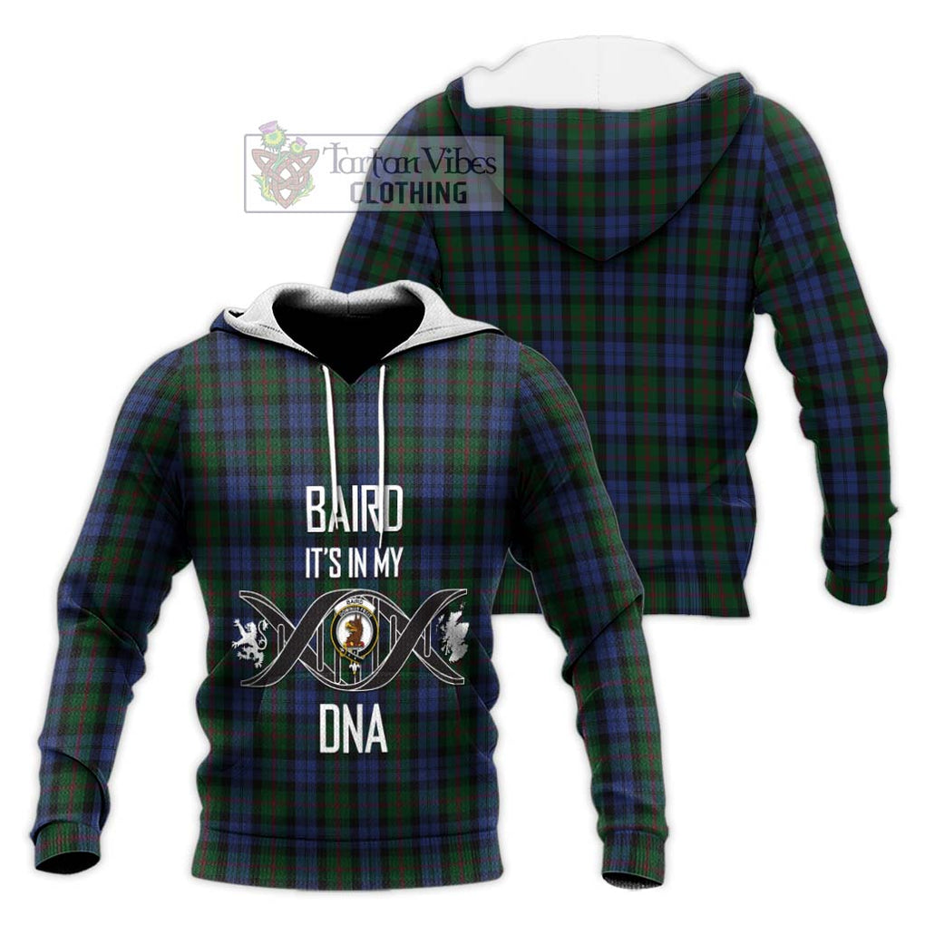 Baird Tartan Knitted Hoodie with Family Crest DNA In Me Style Unisex Knitted Pullover Hoodie - Tartanvibesclothing Shop