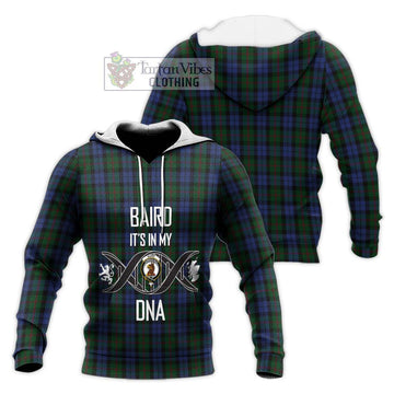 Baird Tartan Knitted Hoodie with Family Crest DNA In Me Style