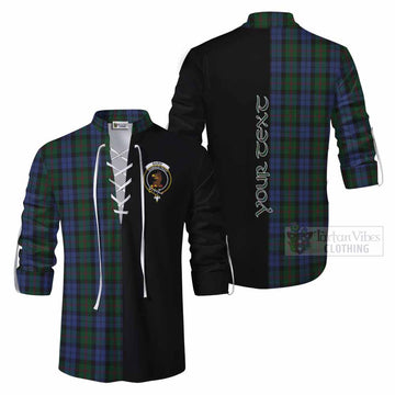 Baird Tartan Ghillie Kilt Shirt with Family Crest and Half Of Me Style