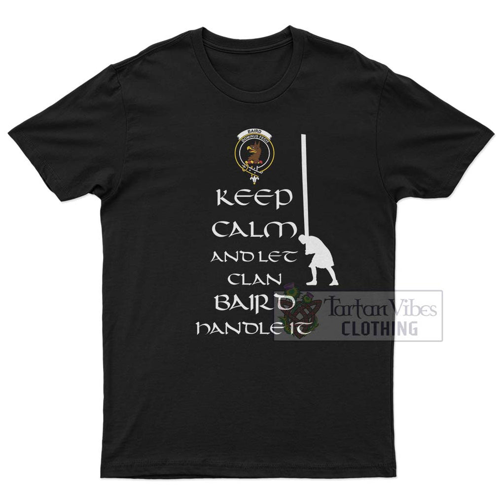 Baird Clan Men's T-Shirt: Keep Calm and Let the Clan Handle It Caber Toss Highland Games Style White - 2D-tartanvibesclothing