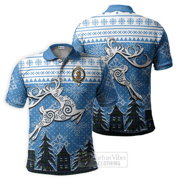 Baird Clan Christmas Polo Shirt Celtic Reindeer Style