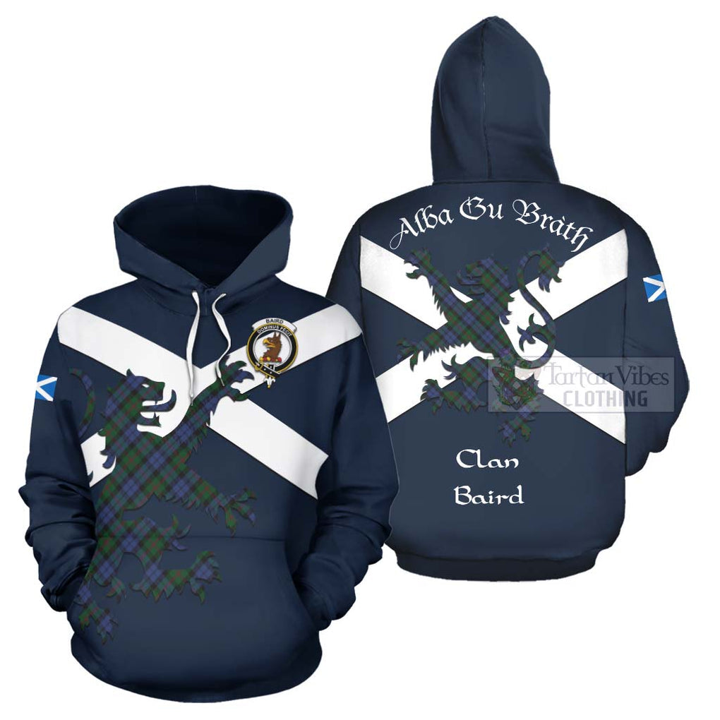 Tartan Vibes Clothing Baird Tartan Lion Rampant Hoodie – Proudly Display Your Heritage with Alba Gu Brath and Clan Name