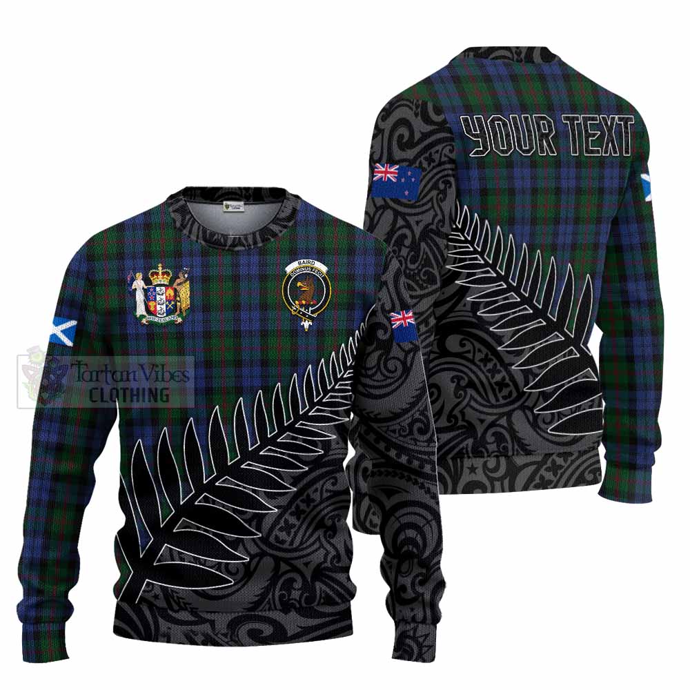 Tartan Vibes Clothing Baird Crest Tartan Knitted Sweater with New Zealand Silver Fern Half Style