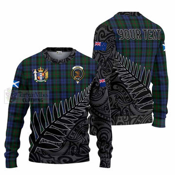 Baird Crest Tartan Knitted Sweater with New Zealand Silver Fern Half Style