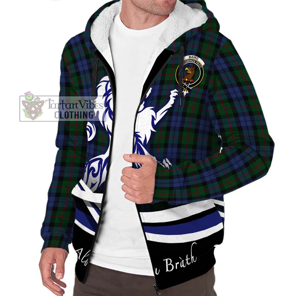 Baird Tartan Sherpa Hoodie with Alba Gu Brath Regal Lion Emblem Unisex S - Tartanvibesclothing Shop