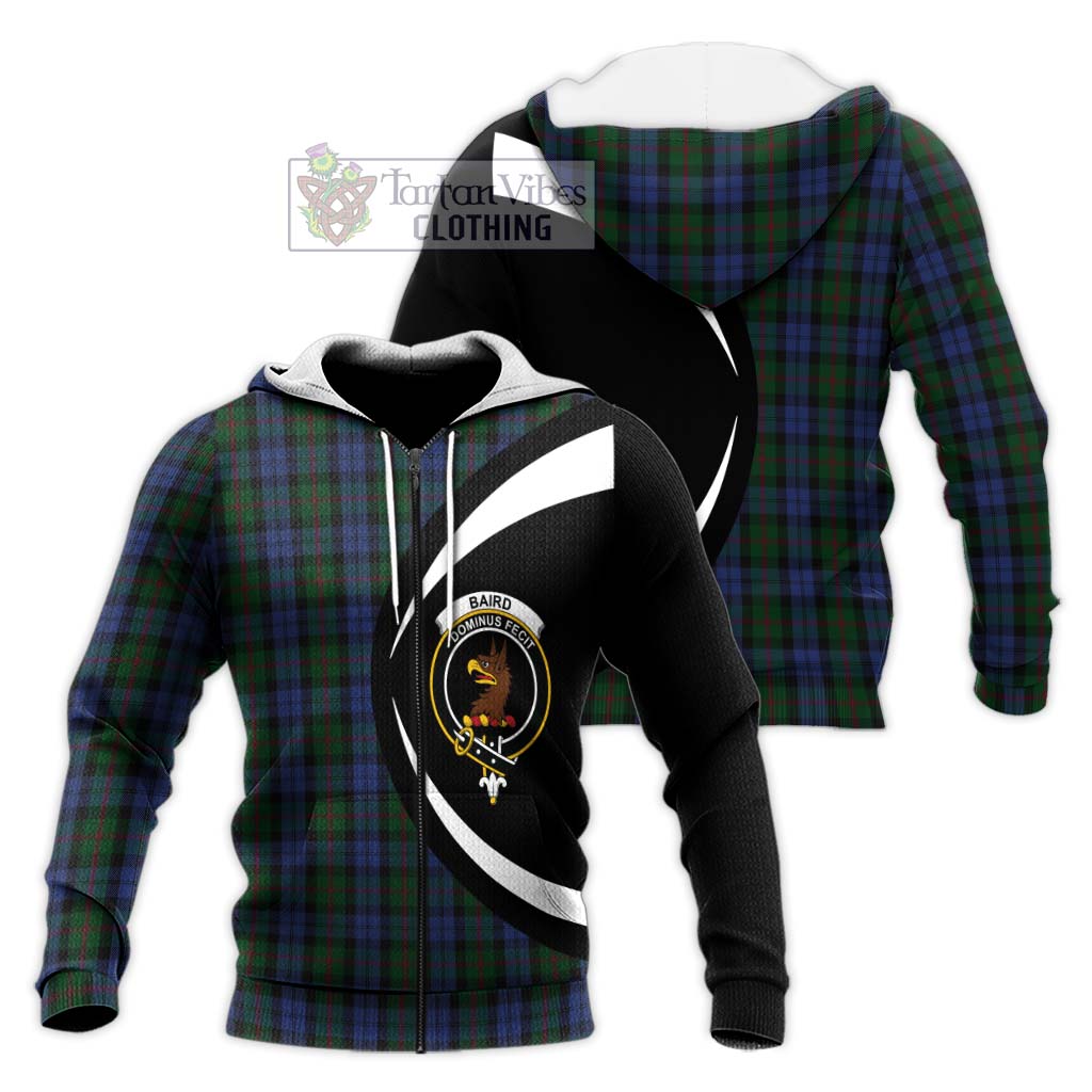 Baird Tartan Knitted Hoodie with Family Crest Circle Style Unisex Knitted Zip Hoodie - Tartan Vibes Clothing