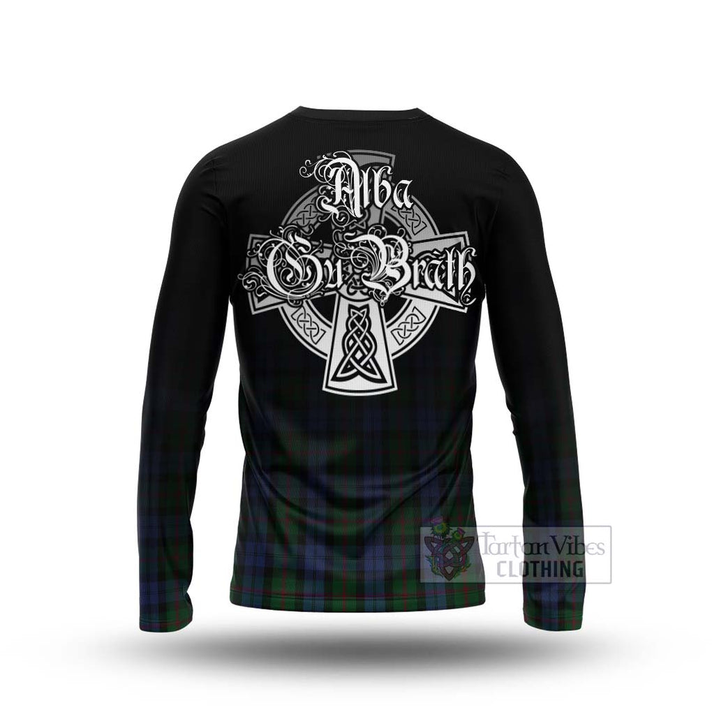 Tartan Vibes Clothing Baird Tartan Long Sleeve T-Shirt Featuring Alba Gu Brath Family Crest Celtic Inspired