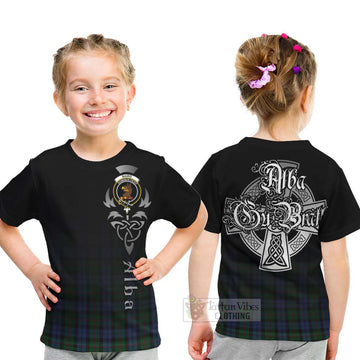 Baird Tartan Kid T-Shirt Featuring Alba Gu Brath Family Crest Celtic Inspired